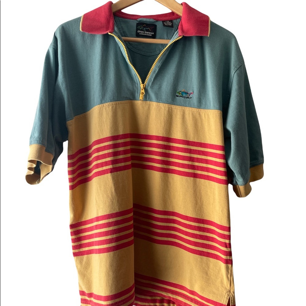 Men’s Large Vintage Greg Norman Collection Zipper Polo